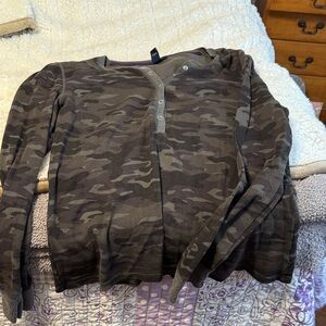 Chaps Gray and Purple Camouflage Shirt